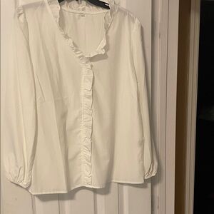 Chic Ruffled White Blouse